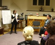 Rev Anne Richardson  Using Magic Whiteboard to help teach sign language.