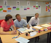 Davie Harvie  Using Magic Whiteboards in a staff training session.