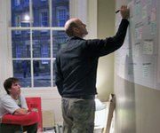 Philip Oliver  Using Magic Whiteboard on a curved interior wall.