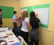 Students using Magic Whiteboard is maths class