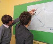 Business studies students using Magic Whiteboard