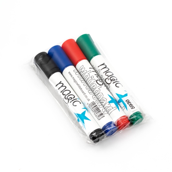 4 Magic Whiteboard dry whiteboard markers (4 colours, mixed) Magic