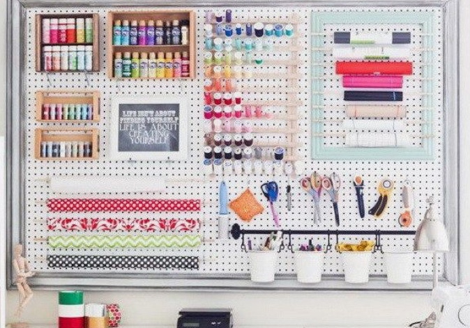 Craft Room Pegboard White Large 80 By 60cm